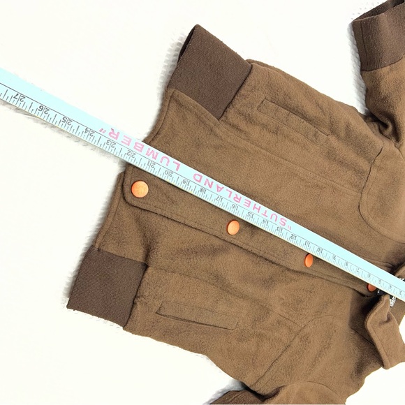 Yoki Brown Puffer Jacket with Orange Accents - Picture 6 of 7